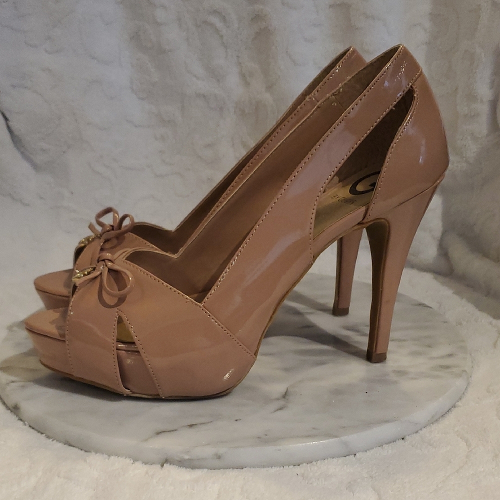 Elegant Nude Peep-Toe Heels